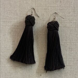 Elegant Black Tassel Earrings